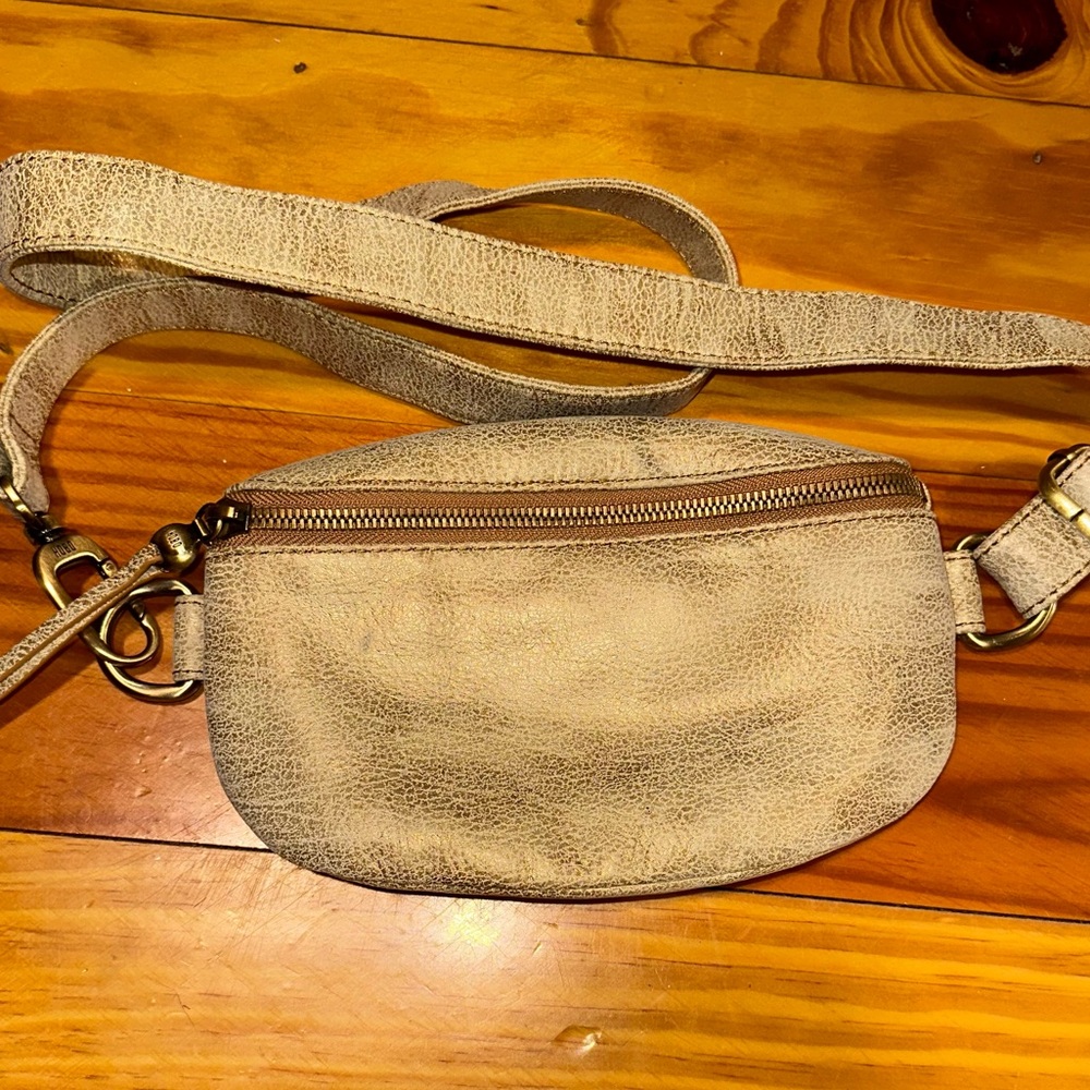 HOBO Gold Leather Belt Bag